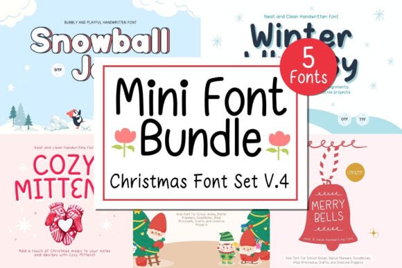 Mini Bundle Christmas Set V.4: Festive Fonts for Small Business Branding